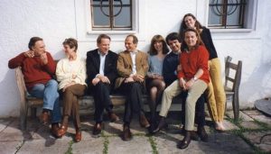 con Claudio e Alessandra Abbado, Paolo Lazzati, altri amici, Salisburgo, 1999